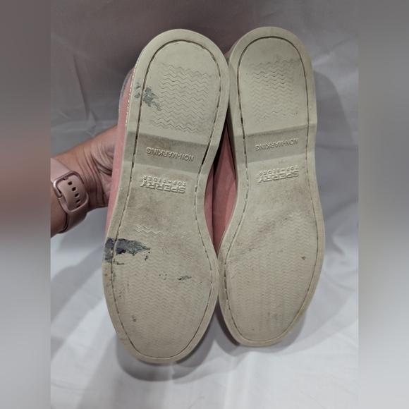 Sperry Top Sider Pink Leather Lace up Boat Deck Shoes Preppy Women’s Size 9 - Picture 7 of 9
